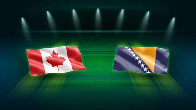 International Soccer Match Preview &ndash; Canada vs Bosnia and Herzegovina with Flags