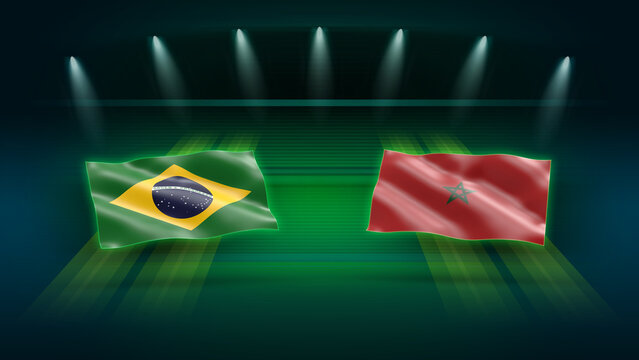International Soccer Match Preview &ndash; Brazil vs Morocco with Flags