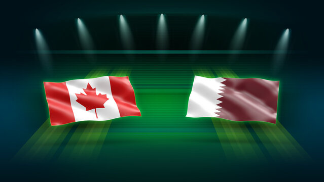 International Soccer Match Preview &ndash; Canada vs Qatar with Flags