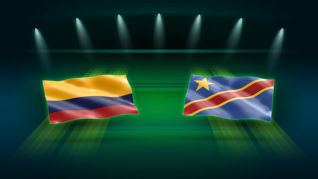 International Soccer Match Preview &ndash;Colombia vs Dr Congo with Flags
