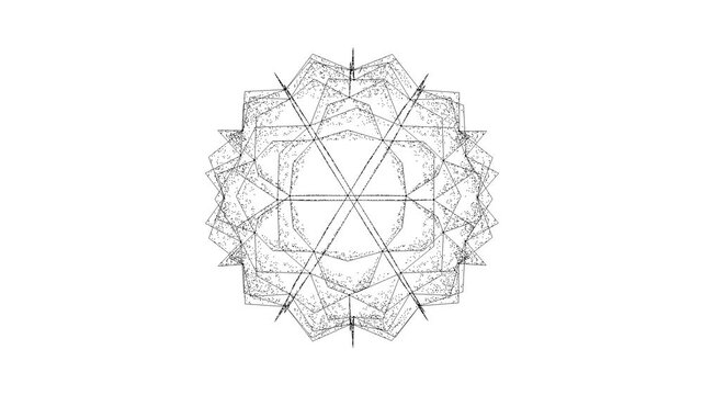 Clean minimalist 3D geometric sphere on white background. Elegant mathematical wireframe animation. Seamless loop for corporate presentations, medical visuals, and modern design.