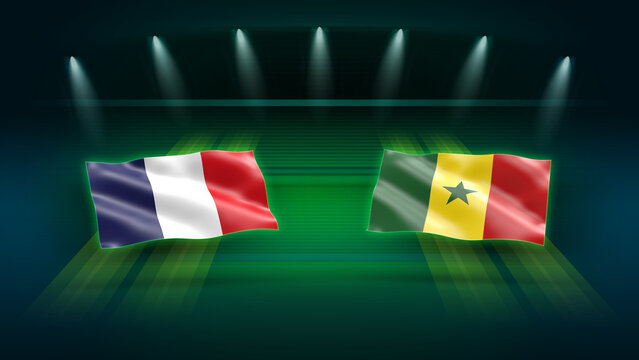 International Soccer Match Preview &ndash; France vs Senegal with Flags