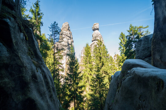 Rock city of Adrspach in the Czech Republic - a national reserve