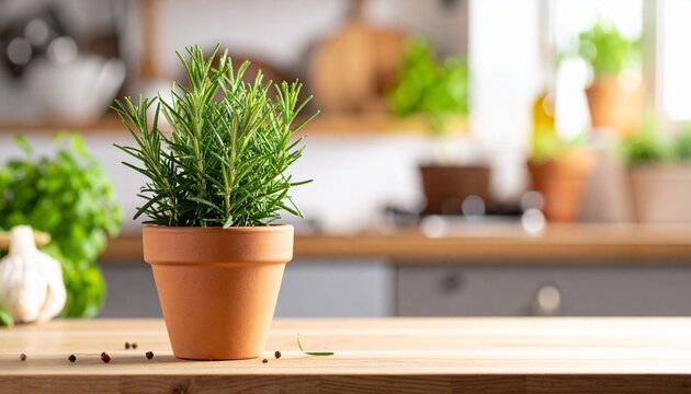 Rosemary plant in a terracotta pot