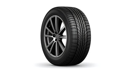 Obraz premium Car Tire with Modern Alloy Wheel.