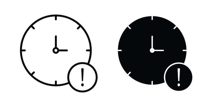 Alarm exclamation icon design project. Editable clipart and line icons
