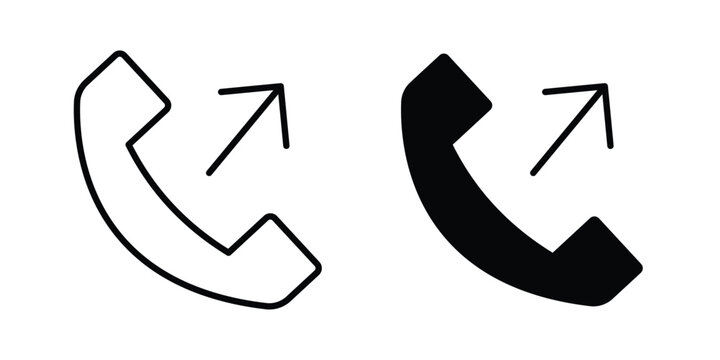 Call outgoing icon design project. Editable clipart and line icons