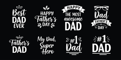 Obraz premium Father's day chalkboard typography collection celebrating dads