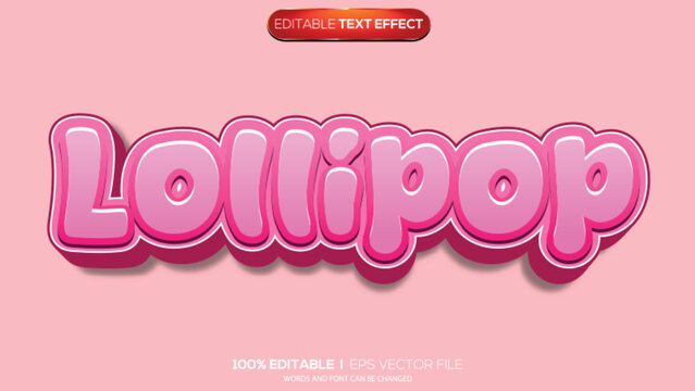 3d text effect lollipop theme