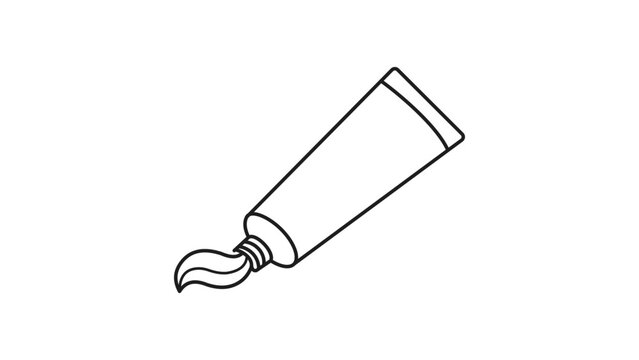 Toothpaste Tube Minimalist Black Line Vector Icon with Editable Stroke. Clean Outline Illustration for Dental Care, Oral Hygiene, Bathroom Essentials, and Personal Grooming. Scalable SVG Design.