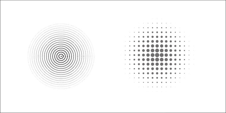 Set of black halftone dots backgrounds. vector modern dots halftone arts