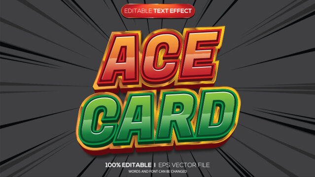 3d text effect ace card theme