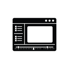 Fototapeta premium Black Microwave Oven Kitchen Appliance.