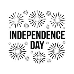 Obraz premium Independence day typography with fireworks for patriotic celebrations.