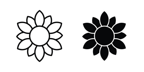 Fototapeta premium Flower icon design project. Editable clipart and line icons