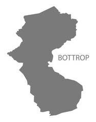 Obraz premium Bottrop city map with boroughs grey illustration silhouette shape