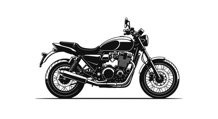 Fototapeta premium Black motorcycle illustration isolated on white background for design