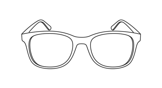 Black and white vector illustration of eyewear glasses on white background