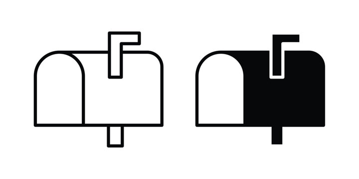 Mailbox icon design project. Editable clipart and line icons