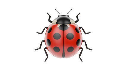 Fototapeta premium 3d illustration of a red ladybug with black spots isolated on transparent background