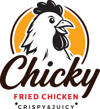 Chicky Fried Chicken Logo &ndash; Colorful Vector Design for Restaurant and Food Branding