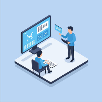 Isometric Virtual Tutor Guiding Student in Online Education System