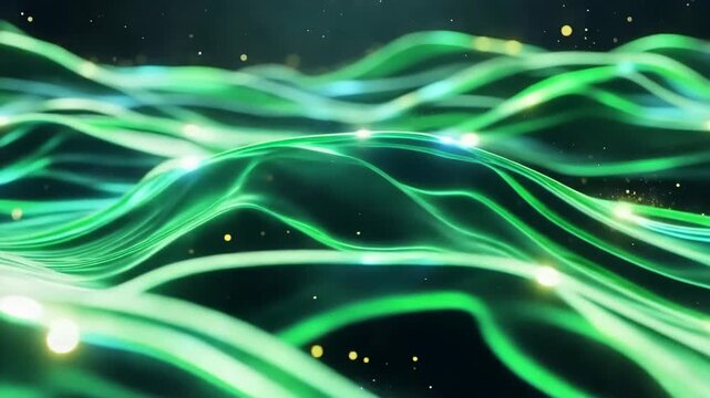 Green Shimmering Waves Background Animation