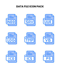Fototapeta premium Data File Two Colour UI Icons Pack