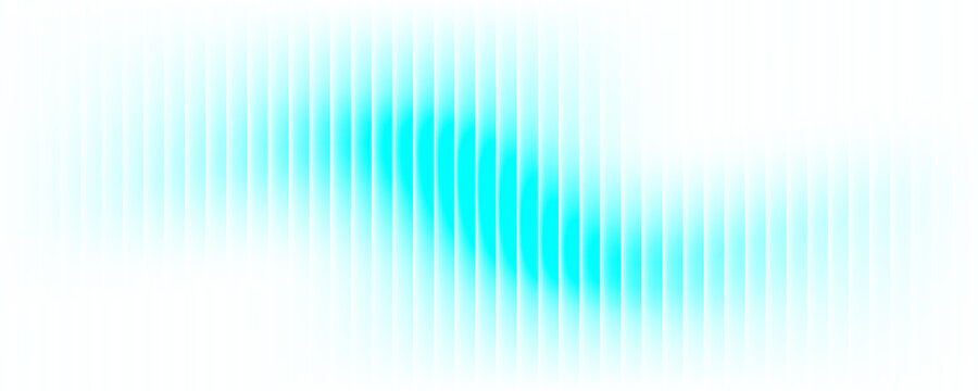 Abstract vertical blue light bar pattern background with glowing cyan center, creating a vibrant digital sound wave or equalizer effect, isolated on
