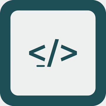 Code symbol on white background.