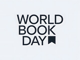 Fototapeta premium World Book Day Typography with Bookmark Icon