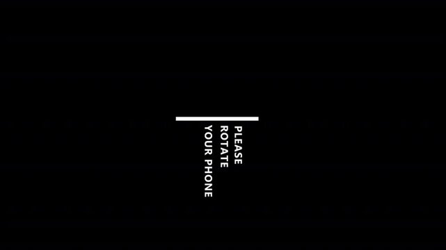 Please rotate your phone animation 4k video on black background, Turn you Smartphone and rotate device screen, Phone flip sign, Rotate device screen On Black Background