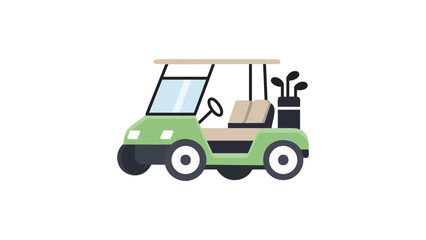 Obraz premium Green Golf Cart Vector Icon with Editable Stroke, Modern Flat Illustration of a Small Electric Vehicle for Golfing and Leisure, Scalable Graphic for Sports Apps and Websites on White Background