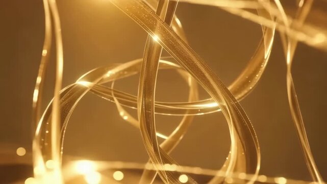 Golden Swirling Shimmering Patterns of Light