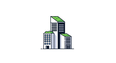 Fototapeta premium A stylized illustration of modern buildings.
