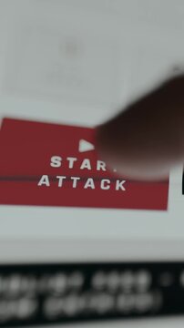 User clicks START ATTACK in an ethical hacking training environment