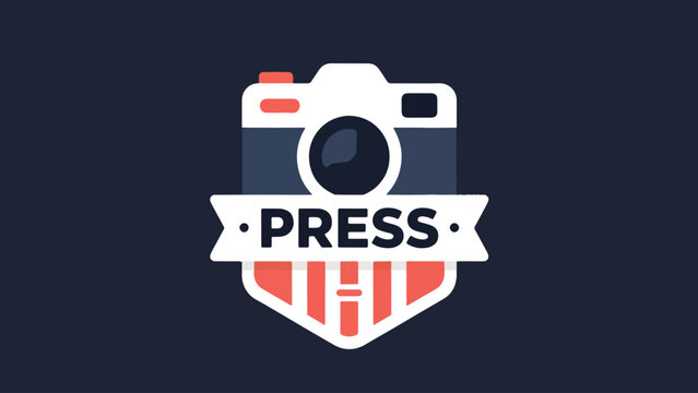  Minimalist Camera And Press Badge Illustration Vector Design Template