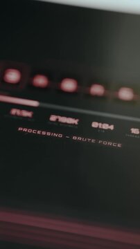 System is actively running a Brute Force attack process. Ethical hacking concept