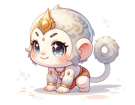 Cute Chibi Hanuman God