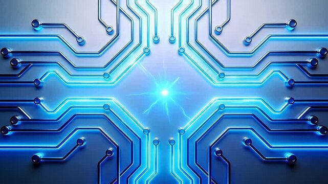 Blue glowing circuit board design