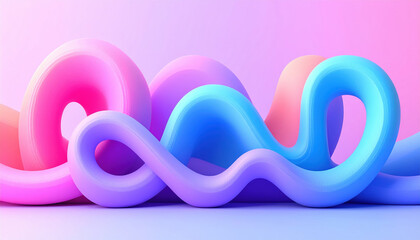 Fototapeta premium Pride month, abstract background. Abstract colorful 3d shape gradient background pastel loop swirl fluid wave art with soft glossy tube curve mood