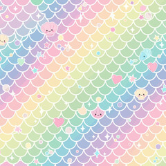 Colorful Smiling Fish Scales Pattern. © Fulan