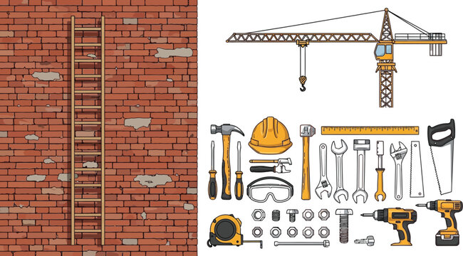 Construction tools and equipment for building and repair work