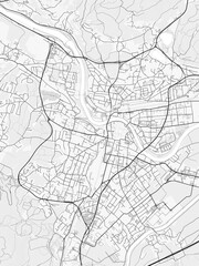 Fototapeta premium Villach City Map. Minimalist black and white line art poster for printing, wallpaper, wall art, and map resources for home and office decor