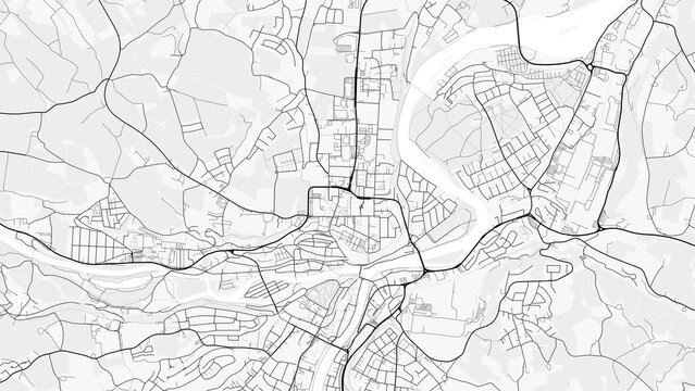 Steyr City Map. Minimalist black and white line art poster for printing, wallpaper, wall art, and map resources for home and office decor