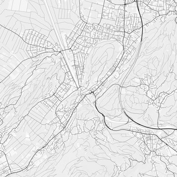Feldkirch City Map. Minimalist black and white line art poster for printing, wallpaper, wall art, and map resources for home and office decor