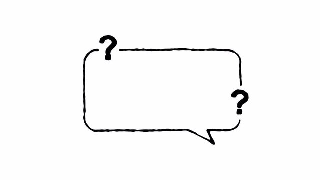 Ask doodle hand drawn frame with question marks alpha channel