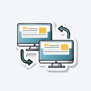 Computer Data Transfer and Synchronization Icon