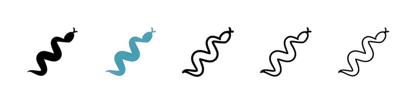 Snake line icon vector set. Thin line customizable illustration. Contour symbol. Vector isolated outline drawing. Editable stroke