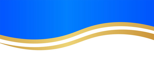 Obraz premium Elegant border, footer with flowing blue and gold waves